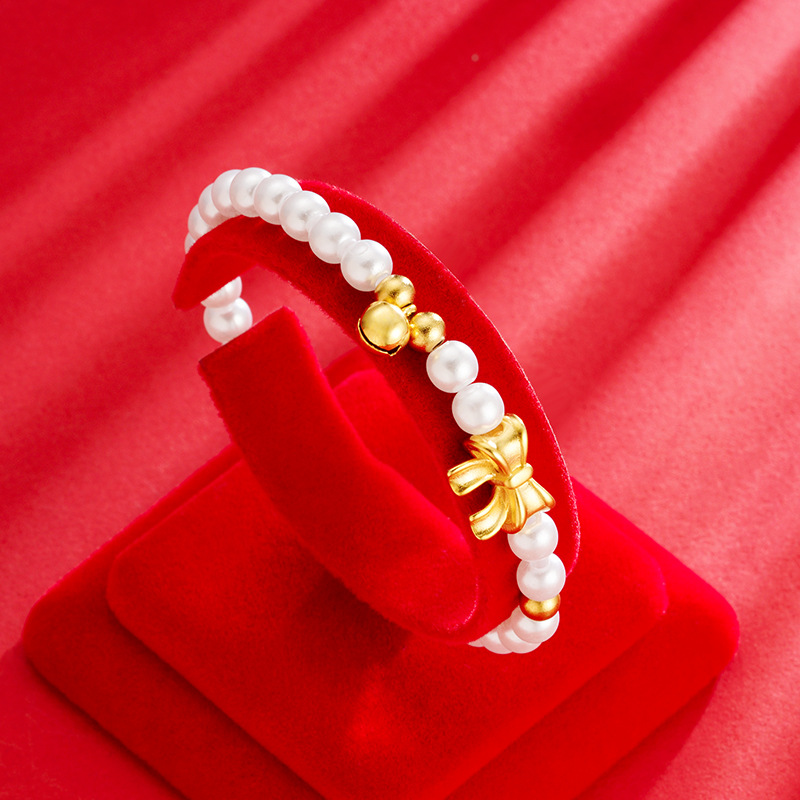 Vietnam oro nacional moda Shell cuentas arco pulsera elegante mujer imitación oro antiguo artesanía imitación perla joyería pulsera