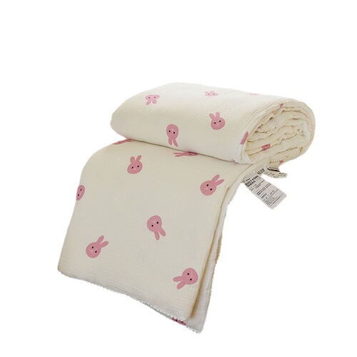 2024 baby products pure cotton type A double-layer gauze summer quilt spring and autumn quilt pure cotton wrinkled gauze children's quilt air-conditioning quilt