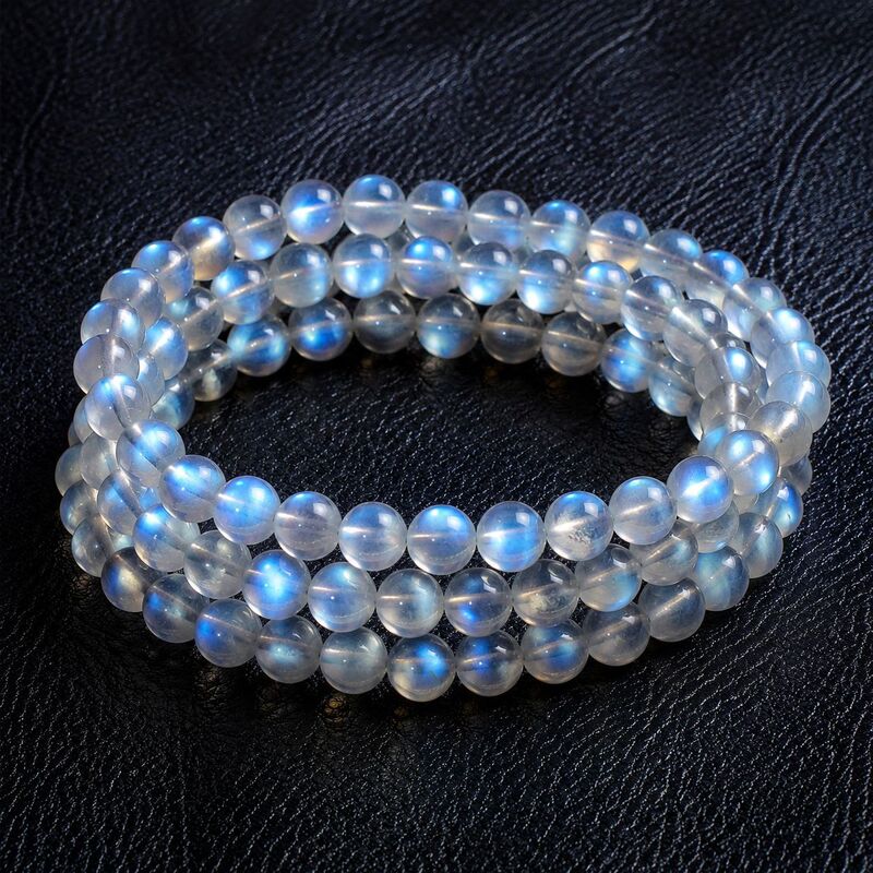 Natural blue moonstone triple ring, collectible blue moonstone multi-ring, dark night elf stone, Donghai Ketang crystal wholesale Natural blue moonstone triple ring, collectible blue moonstone multi-ring, dark night elf stone, Donghai Ketang crystal wholesale