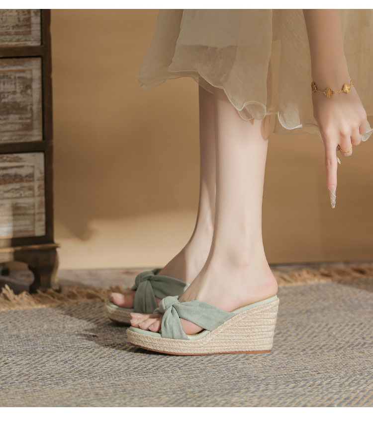 Sandal cao gót nữ hở mũi đế xuồng gót cao 9 cm — Xanh lá cây nhạtcolor chi tiết 13
