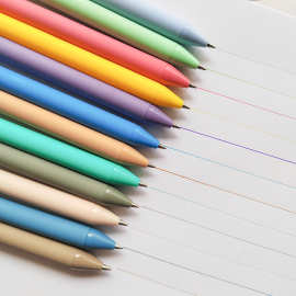 莫兰迪彩色笔芯中性笔印刷logo礼品广告笔喷胶文具学生签字笔批发