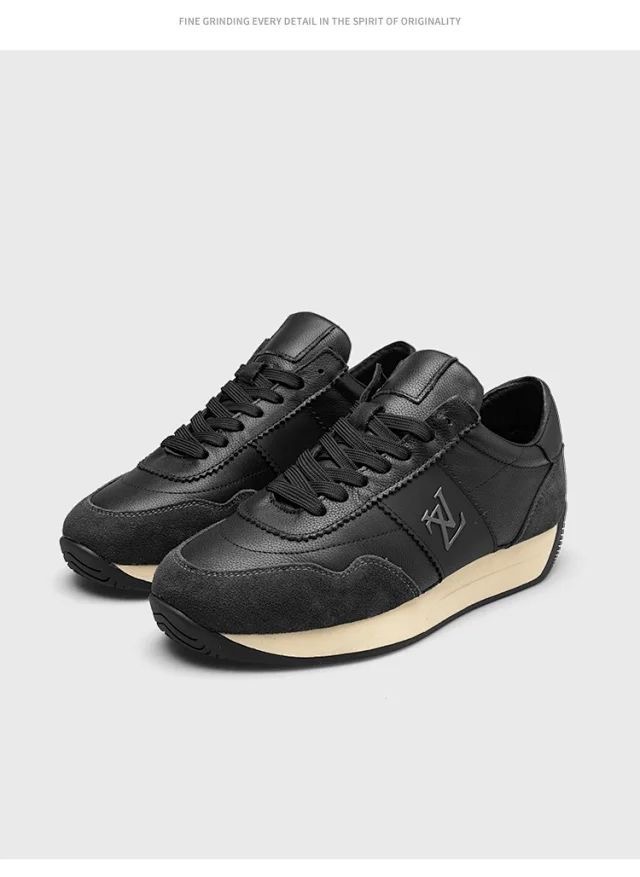 Chaussures de sport décontractées Forrest Gump 2026 pour hommes, semelles épaisses antidérapantes, noires, tendance et polyvalentes._voghion.com