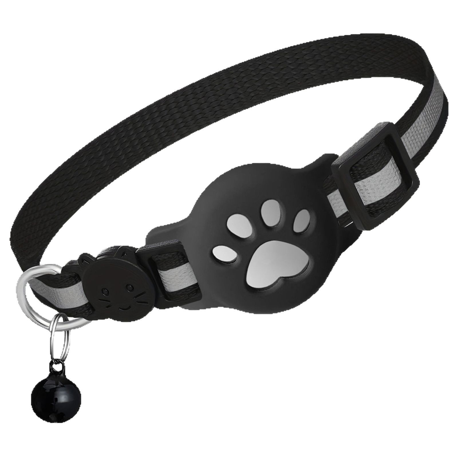 Nuevo collar de gato reflectante Airtag con campana localizador collar de silicona reflectante en stock