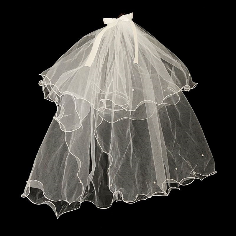 Double layer veil with beads (without lights)