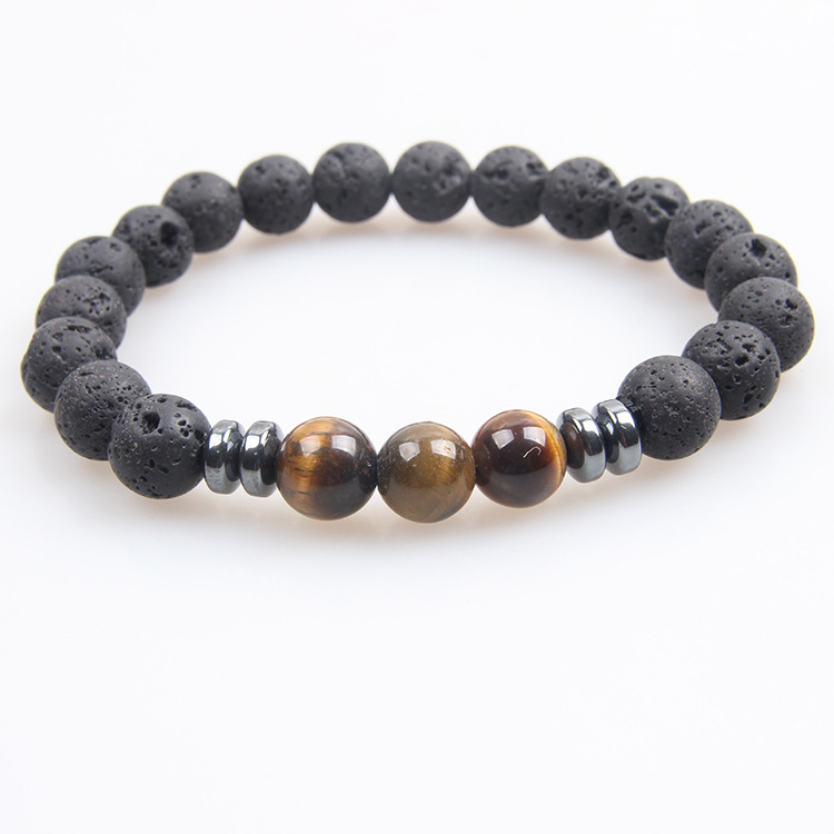 황호안석 팔찌 8mm가 달린 화산석