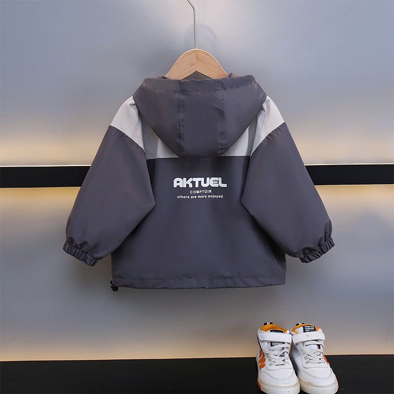 5851 chaqueta de niño 2025 otoño nuevo bebé pequeño y mediano chaqueta con capucha para niño ropa con capucha de moda