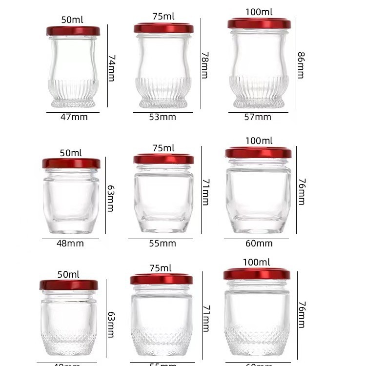 可蒸煮玻璃密封罐75ml耐高温玻璃瓶子50ml鲜炖燕窝瓶200ml果酱瓶