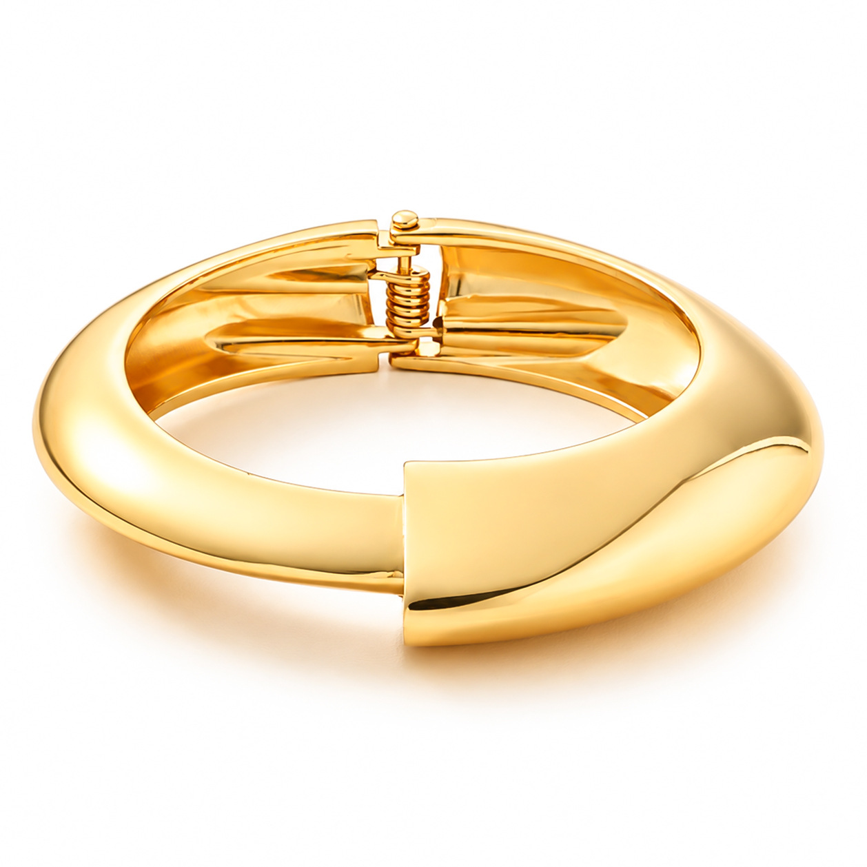 Pulsera Popular Transfronteriza Europea y Americana, Estilo Minimalista INS, Patrón de Onda Irregular, Joyería de Metal Brillante, Accesorios para Mujer