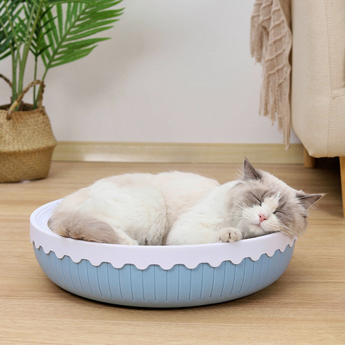 Cat scratching board nest corrugated paper bowl-shaped cat nest pad cat paw board rubbing cat toys cat supplies plastic shell cat teasing stick