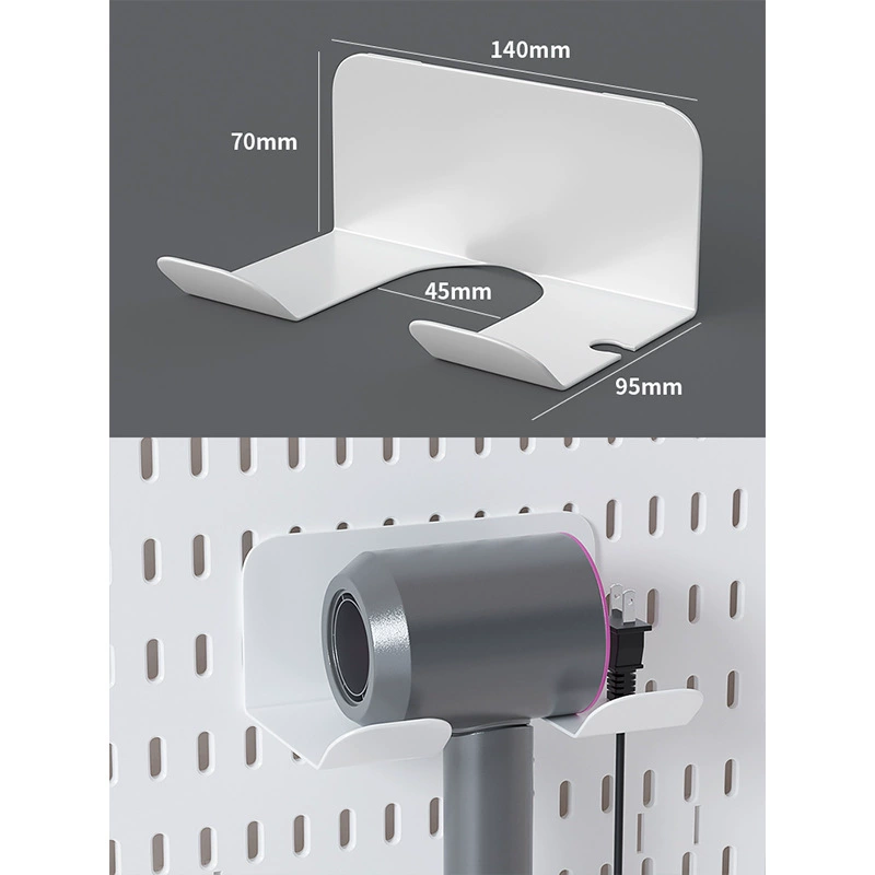 Perforated pegboard kitchen wall panel, modular thickened panels with accessories, white/black
