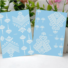 Zhengxiang new European and American white lace tattoo stickers waterproof Indian Henna tattoo stickers 3D party performance supplies