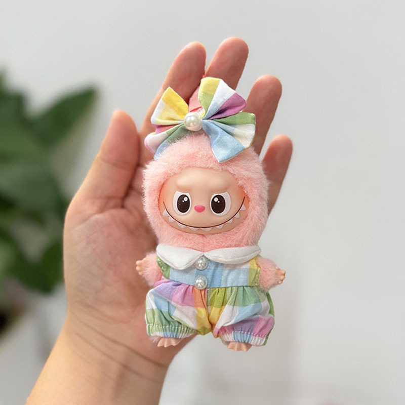 迷你版4.0LABUBU搪胶脸毛绒盲盒玩偶衣服圣诞套装小鼻嘎心底密码|undefined