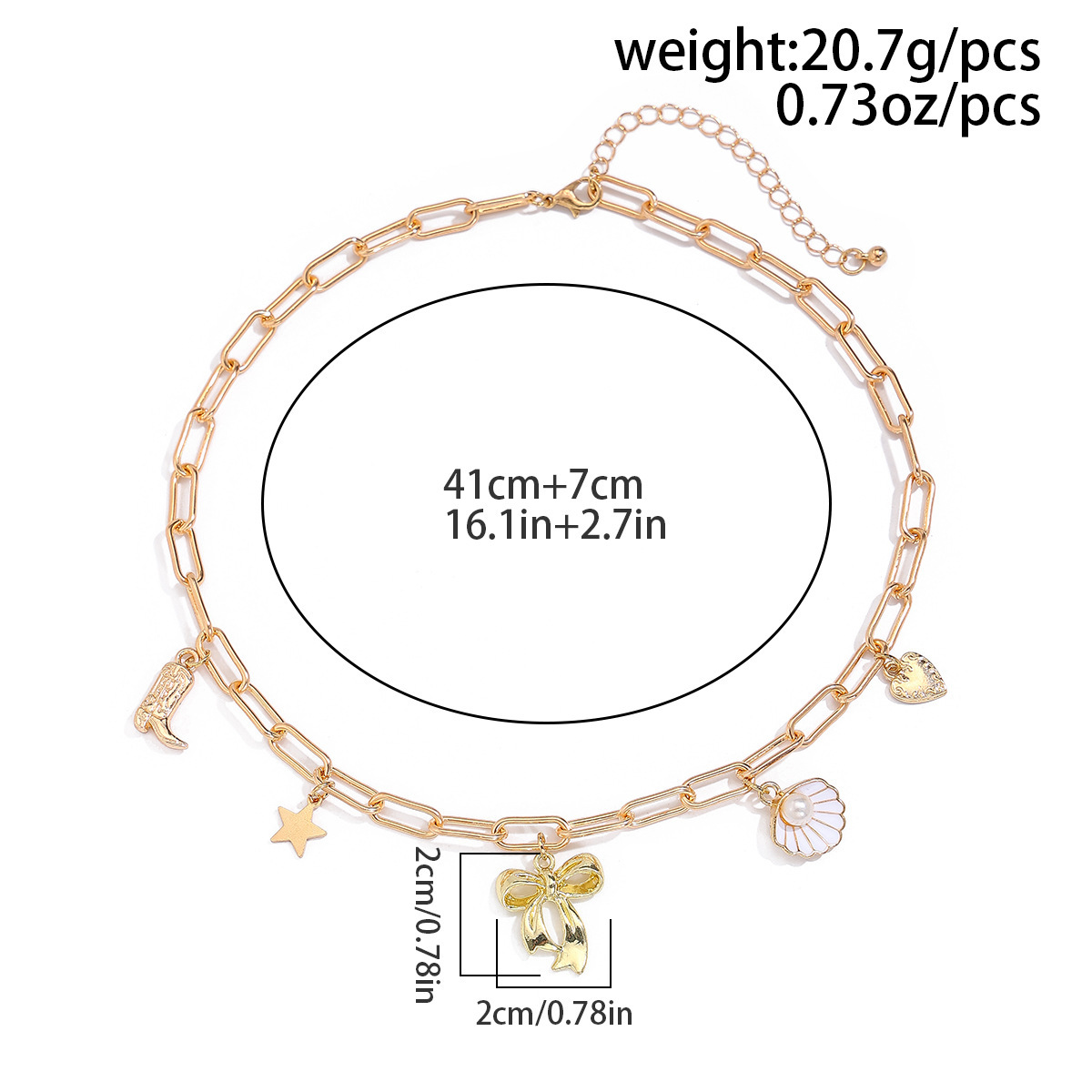 23g Weight Elegant Bow Knot Gold Plated Imitation Pearl Alloy Iron Wholesale Necklace
