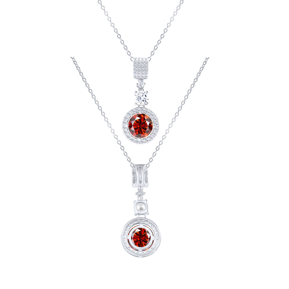 Plata esterlina 18K5 quilates colgante de piedra de invierno nuevo collar de gran tamaño para mujeres suéter de alta calidad cadena cadena clavícula