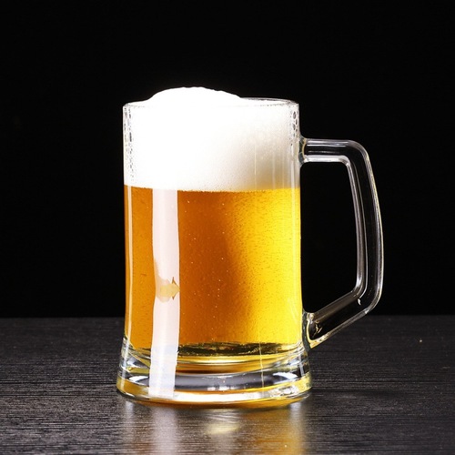 土耳其款啤酒杯玻璃把杯大号啤酒扎杯家用耐热茶杯印logo