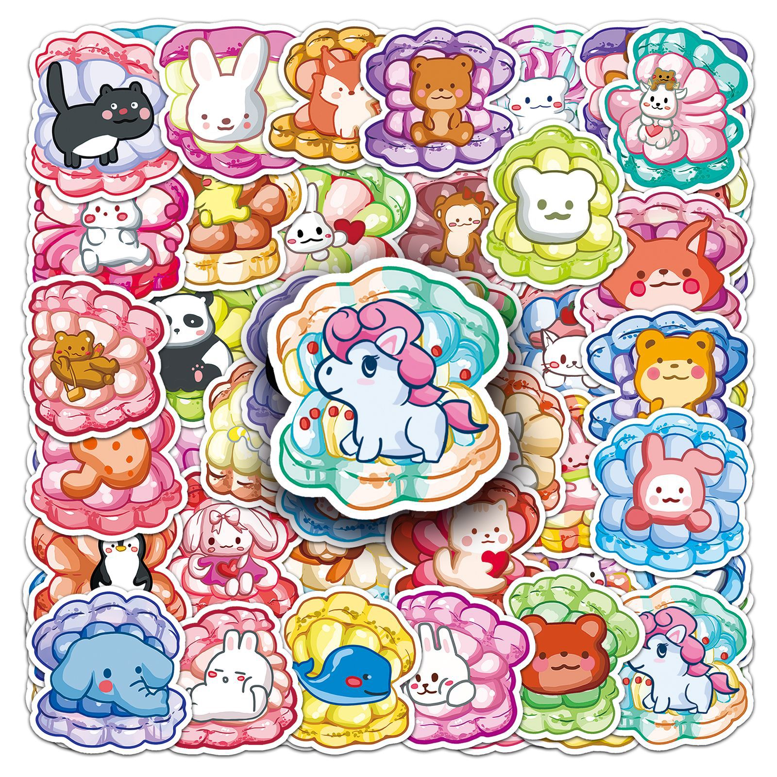50 Macarons Graffiti Personality Cartoon Original Cute Goo Card Creative DIY Skateboard Luggage Stickers Waterproof