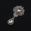 Ancient silver hollow lace pearl double crystal water droplet DIY material accessories alloy flower plate drilling pendant