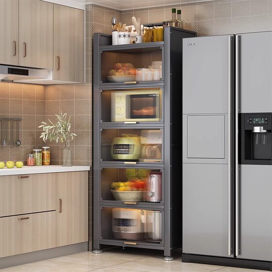 Kitchen Pot Dish Rack Multi-layer Rack Storage Cabinet Storage Cabinet Multifunctional Cabinet Cupboard Slit Sideboard