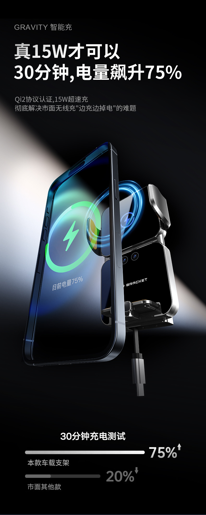 Cross-Border Car Mobile Phone Holder Car Wireless Charging Infrared Automatic Induction Air Outlet Navigation Support Universal Holder
