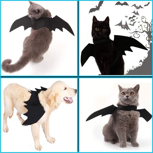 New cross-border pet clothing: Halloween-themed creative bat-shaped felt wings for cats, dogs, and small breeds—directly from the manufacturer