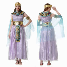 欧美新款万圣节cos埃及希腊女神连衣裙丽人长裙套装丽人演出服