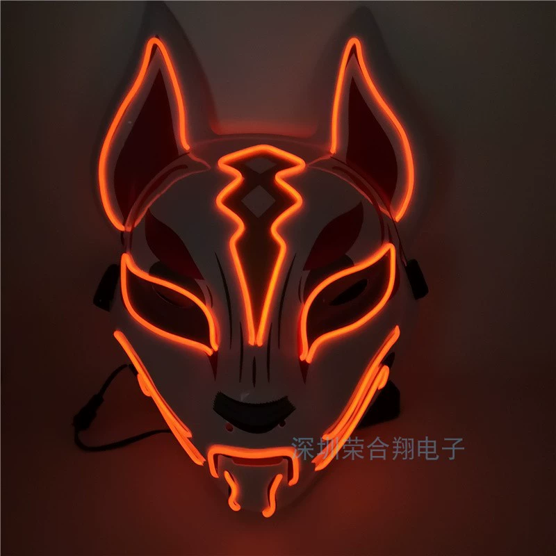 Ночная маска освещения крепости с LED-подсветкой, маска лисы-неба, маска звериная голова лиса, голова лисы для вечеринки, танцевальные выступления