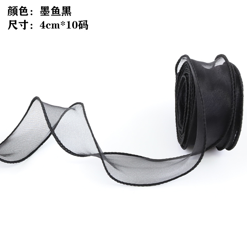 En stock al por mayor 4cm Phnom Penh fishtail hilo llano envuelto flor amplia cinta onda cinta ramo de flores material de embalaje