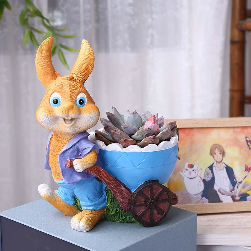 Домашнее Садоводство Внешняя торговля бассейн пол творческий мультфильм кролик статуя открытый пейзаж украшения сада украшения оптом