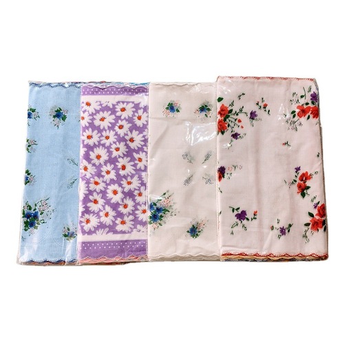 Classic Crescent Edge Women's Hot Selling Wholesale Cotton Handkerchief Classic Vintage Retro Style Women's Cotton Handkerchief