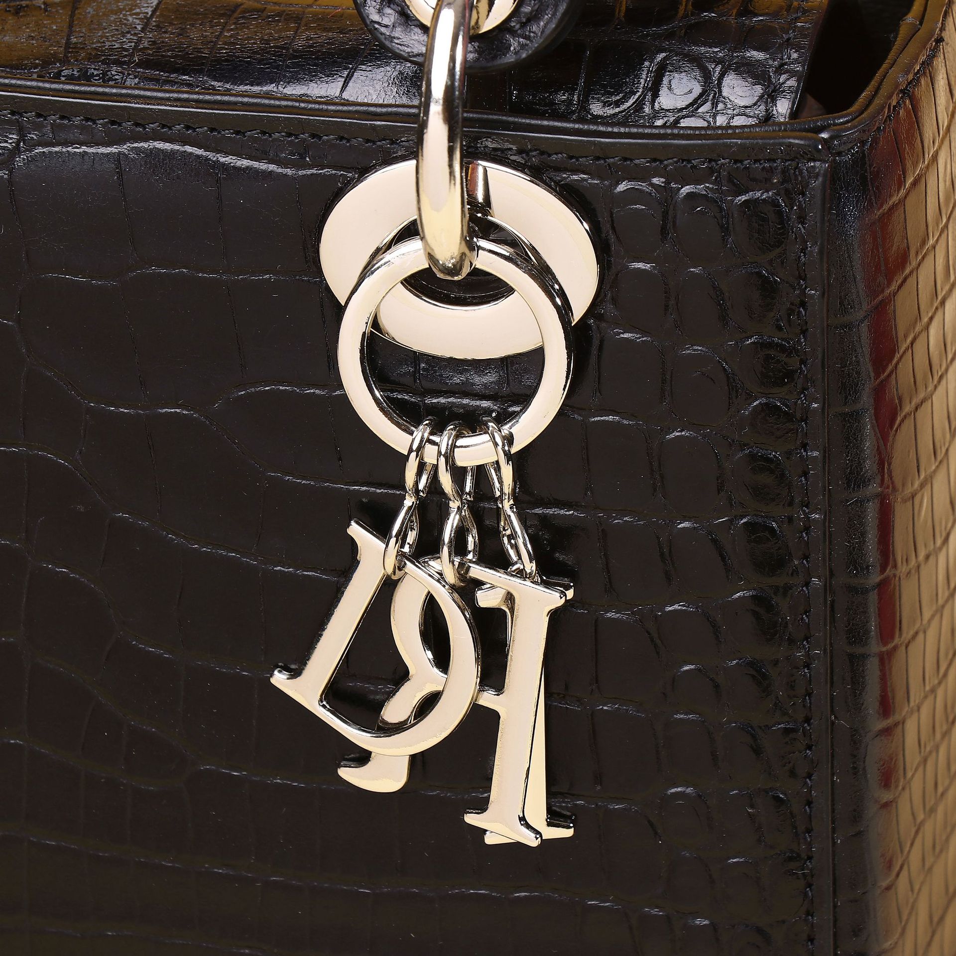 Túi bucket nữ da vân cá sấu phong cách Lady Dior, xách tay đeo chéo cao cấp chi tiết 3