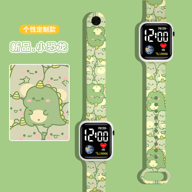 Cute Cartoon Watch Girls Junior High School Primary School Luminous Drop-Resistant Simple Square Children's Sports Electronic Watch for Boys Cute Cartoon Watch Girls Junior High School Primary School Luminous Drop-Resistant Simple Square Children's Sports Electronic Watch for Boys