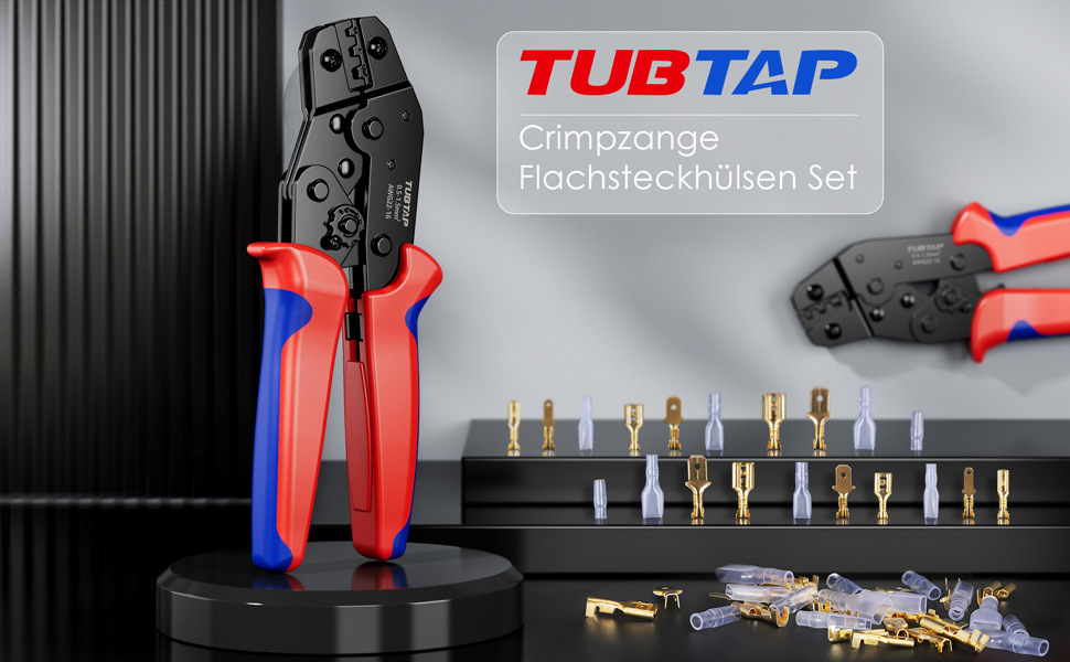 Crimpzange Flachsteckhülsen Set