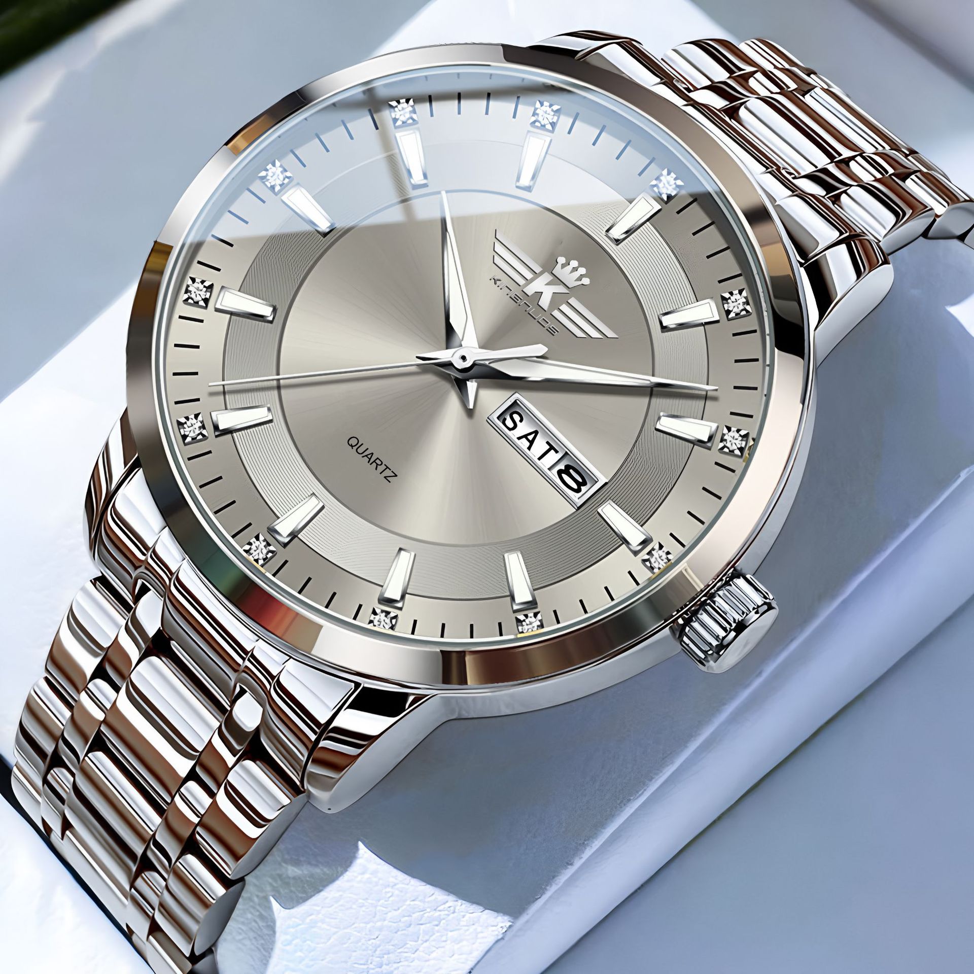 Silver with gray surface