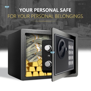 1Pc Money Safe Box for Home with Sensor Light Money Bag
