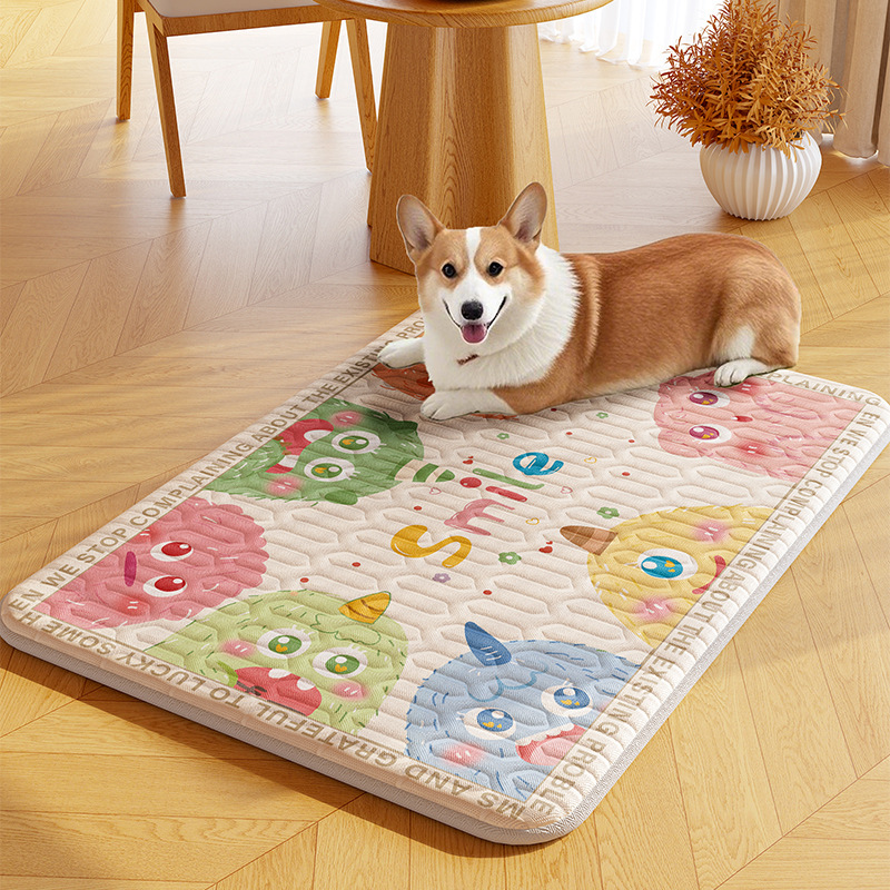 Alfombrilla de hielo para mascotas de verano, alfombrilla para perros, seda de hielo lavable a máquina, alfombrilla para dormir para perros y gatos