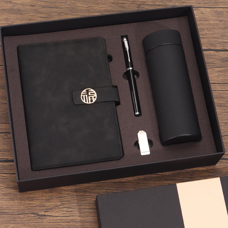 Wholesale High-End A5 Notebook Custom Gift Box Set Business Office Meeting Thickeneded Notepad Can Be Printed with Logo