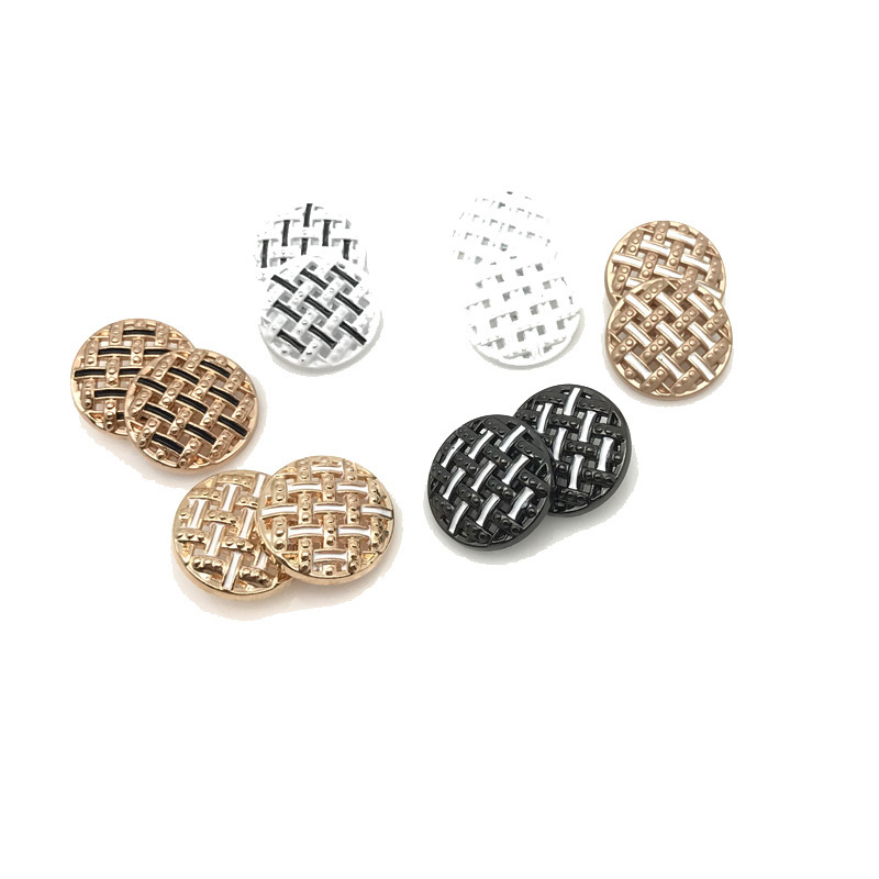 New Cross Hollow High Feet Hand-stitched Coat Button Small Suit Button Knit Sweater Alloy Two-color Button New Cross Hollow High Feet Hand-stitched Coat Button Small Suit Button Knit Sweater Alloy Two-color Button