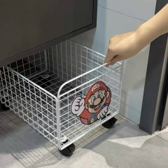洗手台卫生间洗衣家用收纳筐小推车置物架下可移动脏衣篮袜子篮子