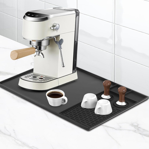 Square Silicone Ice Cream Machine for Western Kitchen Exclusive Use, Wash-Free Coffee Maker Mat, Non-Slip Bar Drain Tray