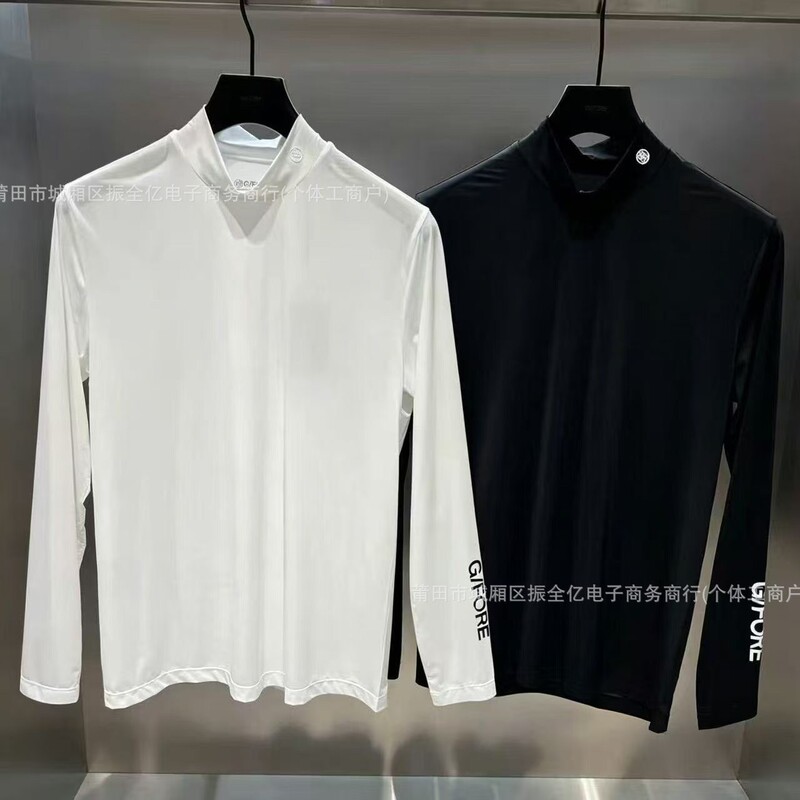 Golf Men's Long-Sleeved T-Shirt Summer Half-High Collar Ice Silk Elastic Quick-Drying Outdoor Sun Protection Base Shirt Casual and Versatile Golf Men's Long-Sleeved T-Shirt Summer Half-High Collar Ice Silk Elastic Quick-Drying Outdoor Sun Protection Base Shirt Casual and Versatile