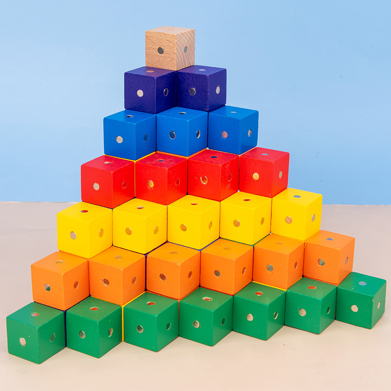 Cubo de enseñanza ayudas de aprendizaje magnético escuela primaria matemáticas cuadrado geometría tridimensional kindergarten cubo 2cm bloques de construcción