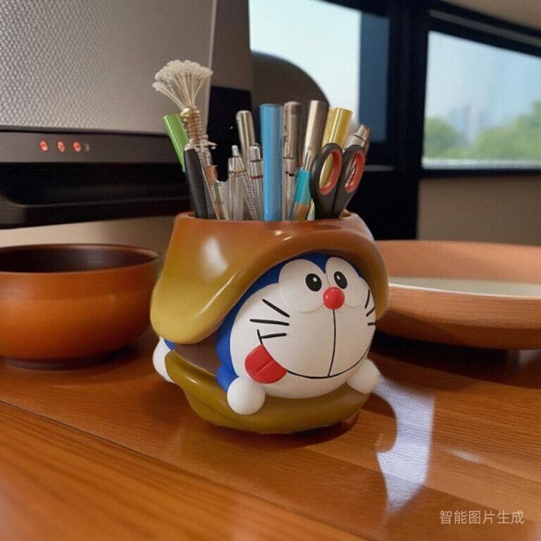 도라에몽 보관 상자 크리 에이 티브 장식품 만화 학생 생일 선물 소녀 데스크탑 펜 홀더 사무실 장식품