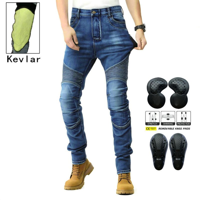 VOLERO Motorcycle Denim Retro Casual Drop-resistant Stretch Riding Pants Kevlar Tear-resistant Second-generation Protectors