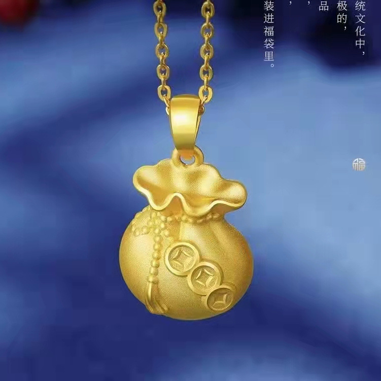Sand gold solid lucky bag pendant men's and women's money bags…