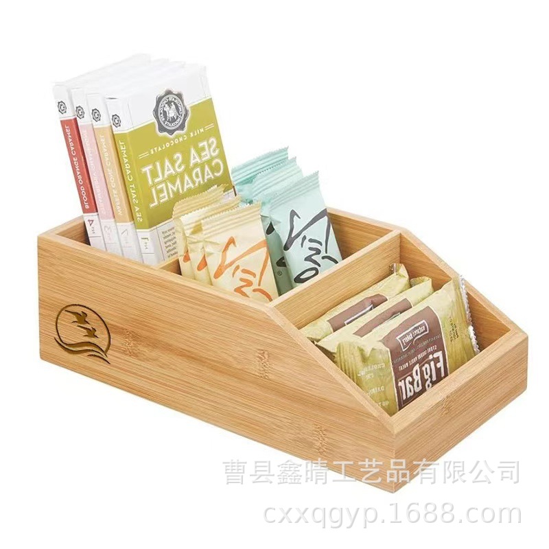 Caja de acabado de artículos diversos de formato de bambú y madera de escritorio Caja de almacenamiento de libros de alimentos de madera Caja de almacenamiento multifuncional de madera maciza