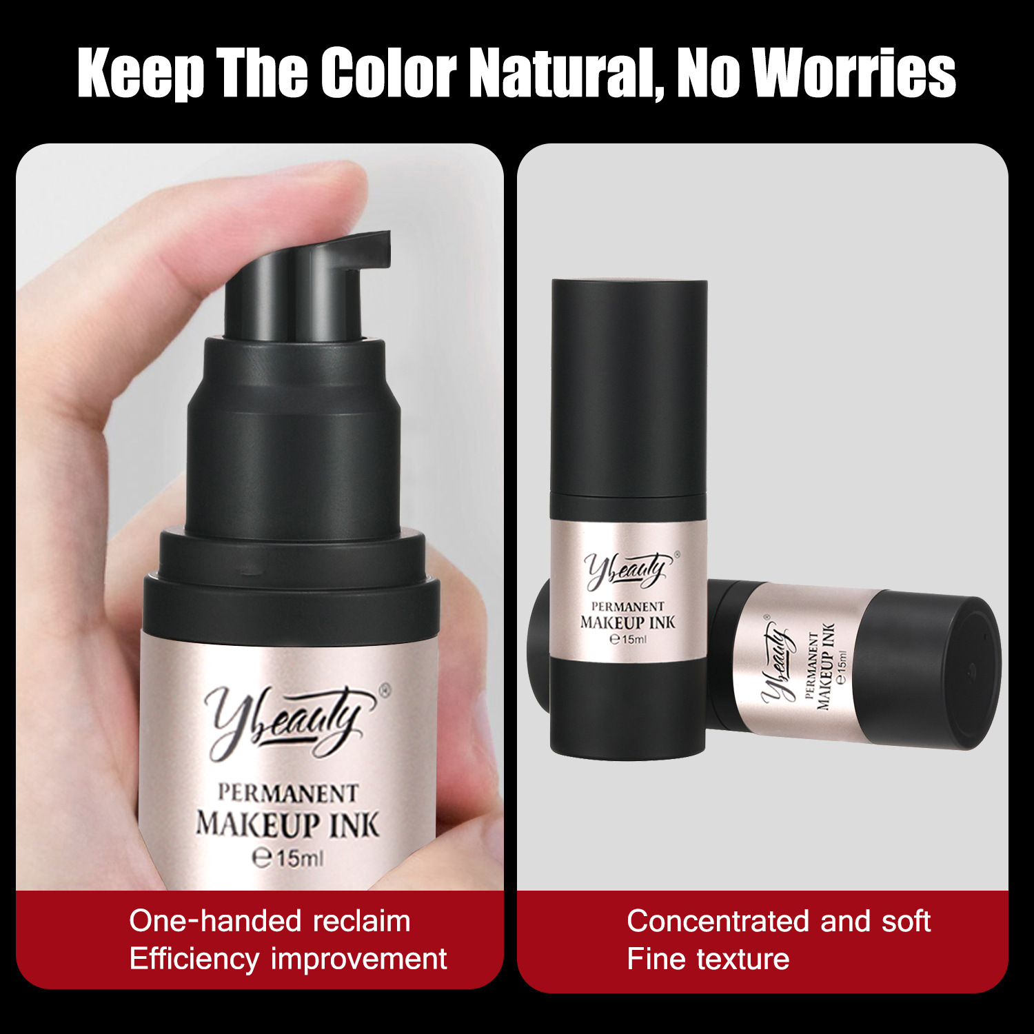 Ybeauty material de color de tatuaje 15ML planta fácil de colorear tatuaje de cejas niebla de cejas blanqueamiento de labios lentillas cosméticas línea de leche de color profesional