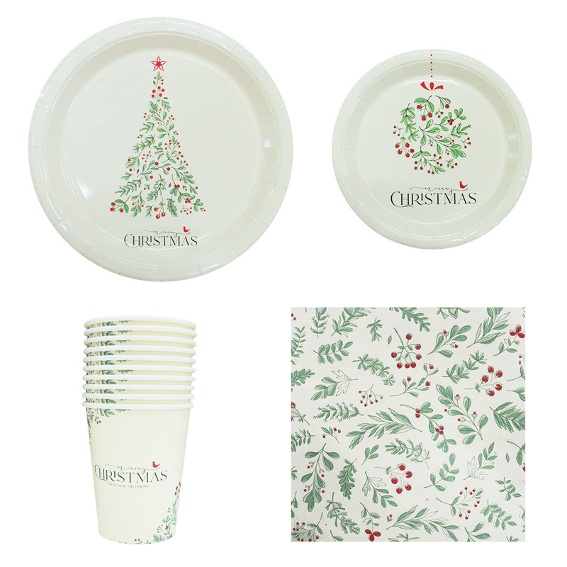 Christmas Paper Plate Disposable Tableware Party Party Plate Holiday Decoration Decoration Party Supplies Tableware Set