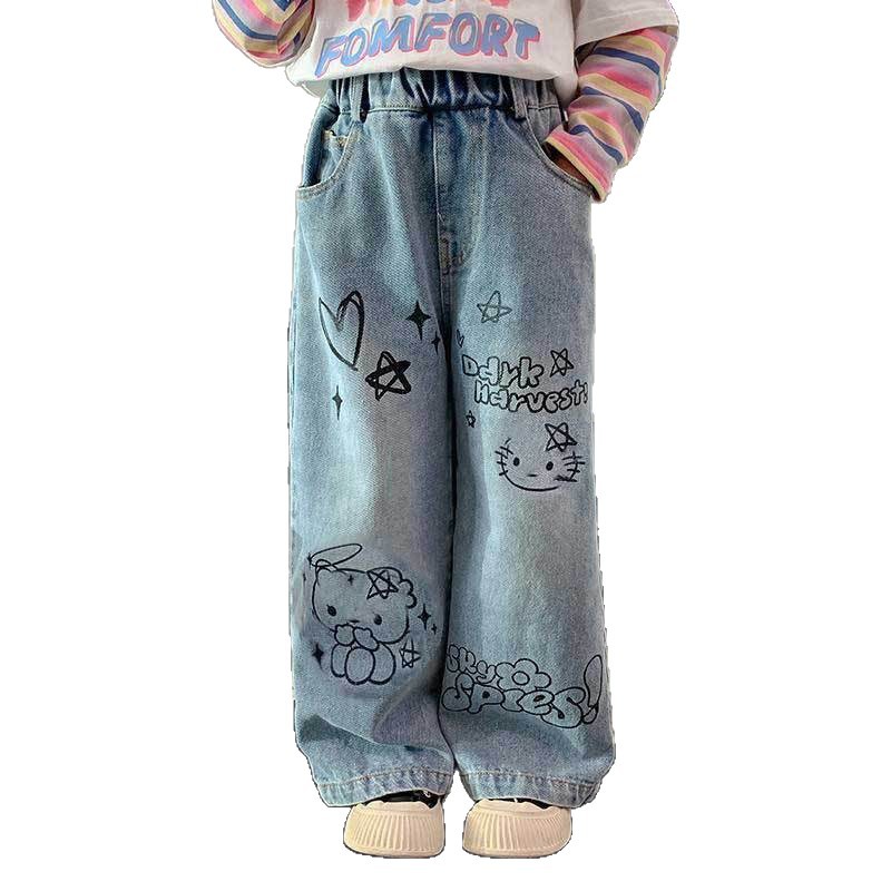 Nuevos jeans para niños, pantalones de primavera y otoño para niños, pantalones de primavera para niños, pantalones casuales de moda para niños sueltos image 5