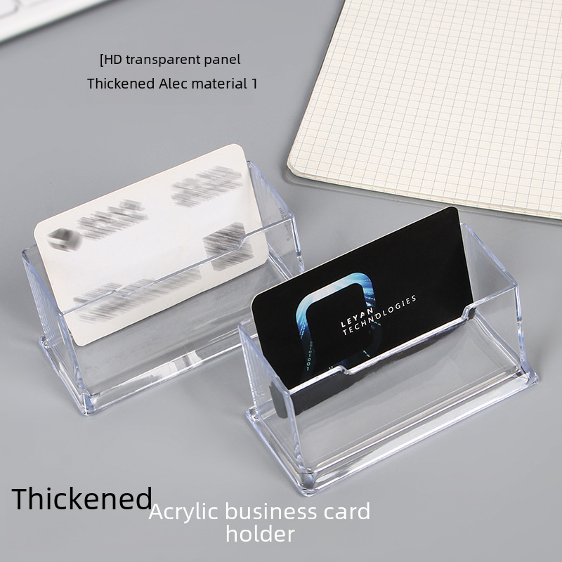 (2개) 사무용품 플라스틱 명함 케이스 투명 아크릴 창조적 인 데스크탑 저장 카드 케이스 명함 홀더 문구 도매