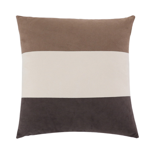 Cotton Soft Faux Fur Patchwork Color Throw Pillow Two-Sided Pillowcase Luxurious Velvet Sofa Cushion Office Conference Room Waist Support